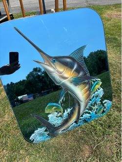 Etched Marlin  Mirror