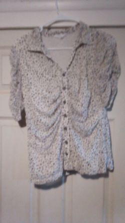 Jane Delancey Animal Print button up Sz S