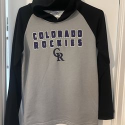 Colorado Rockies Boys Long Sleeve Hoodie XL 16/18 Black MLB Genuine Merchandise