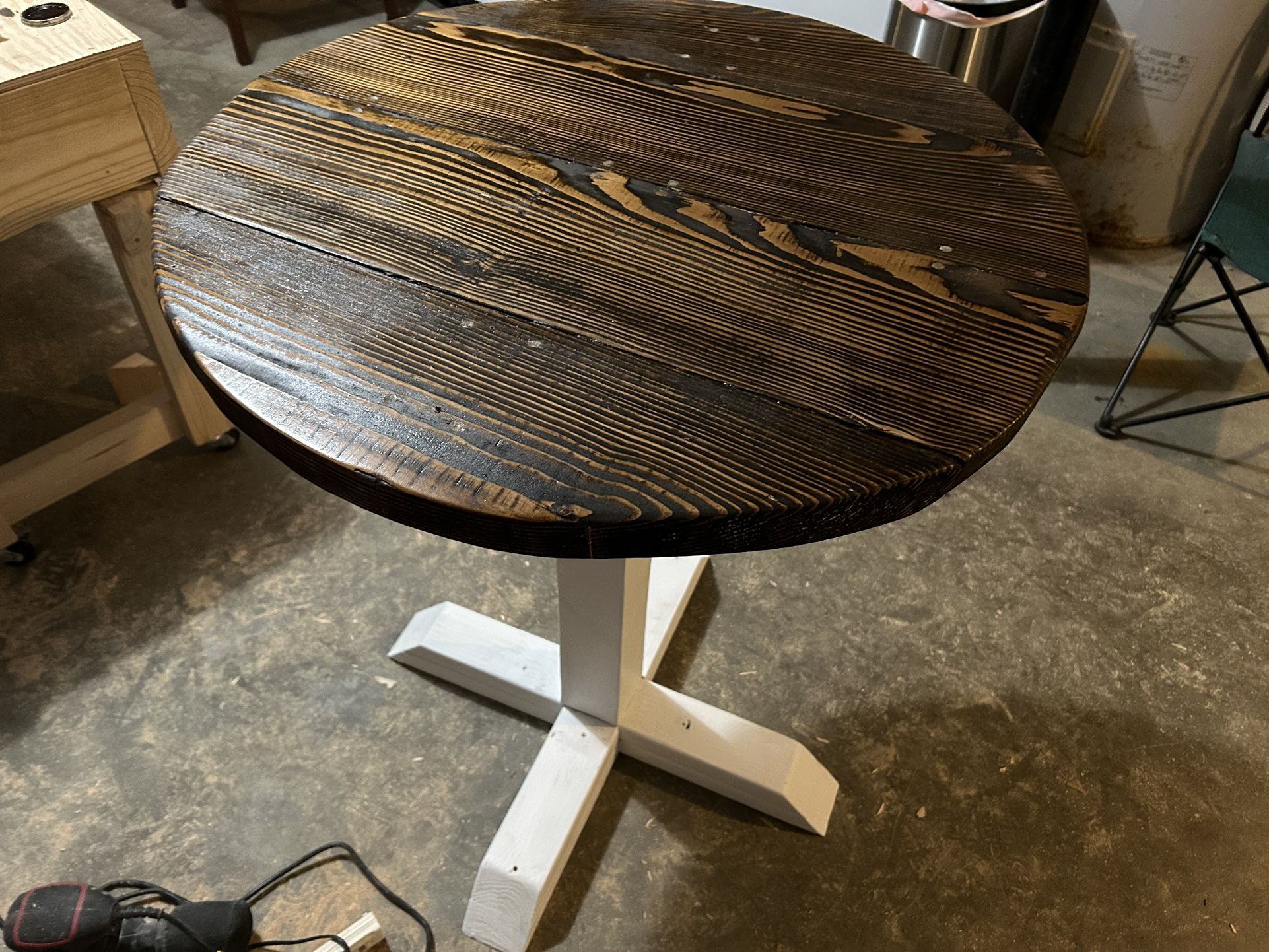 Barnwood Topped Circle Table