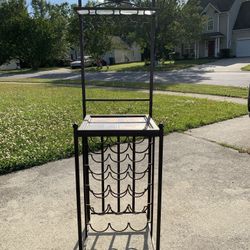 Metal Wine Rack And Glass Holder