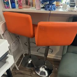 Orange Bar Stools 