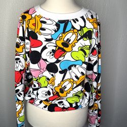 Disney Mickey & Friends Sweatshirt – Colorful Cartoon Print, Size Large