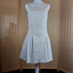 ALine Drop Waist White Dress