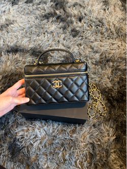 Chanel Caviar Quilted Top Handle Slim Vanity