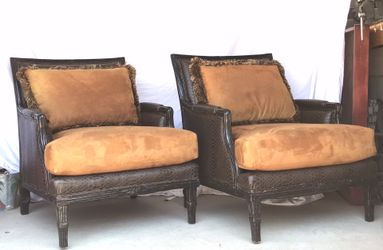 Brown Croco Embroidered chairs