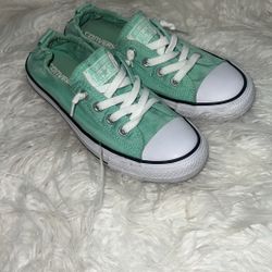 Converse CTAS OX Mint Green And White Slip Ons Women’s Size 8