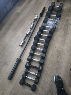 Hex rubber coated dumbbells ❌️read description ❌️