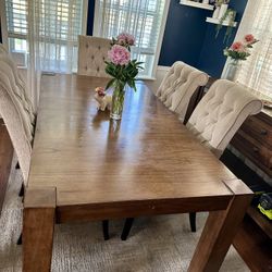 Solid Wood Dining Table + Buffet