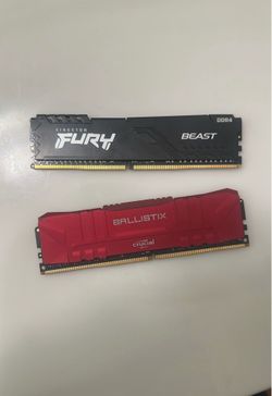 Kingston Fury 32 GB Ram Stick - Ballistix Crucial 8 GB Ram