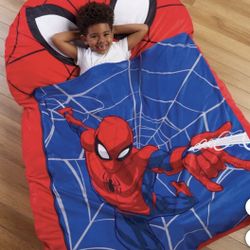 🕷️ Spider-Man Kids Floor Lounger/Sleeping Bag - Soft Memory Foam - Large 47”x64” - Blue (Brand New)