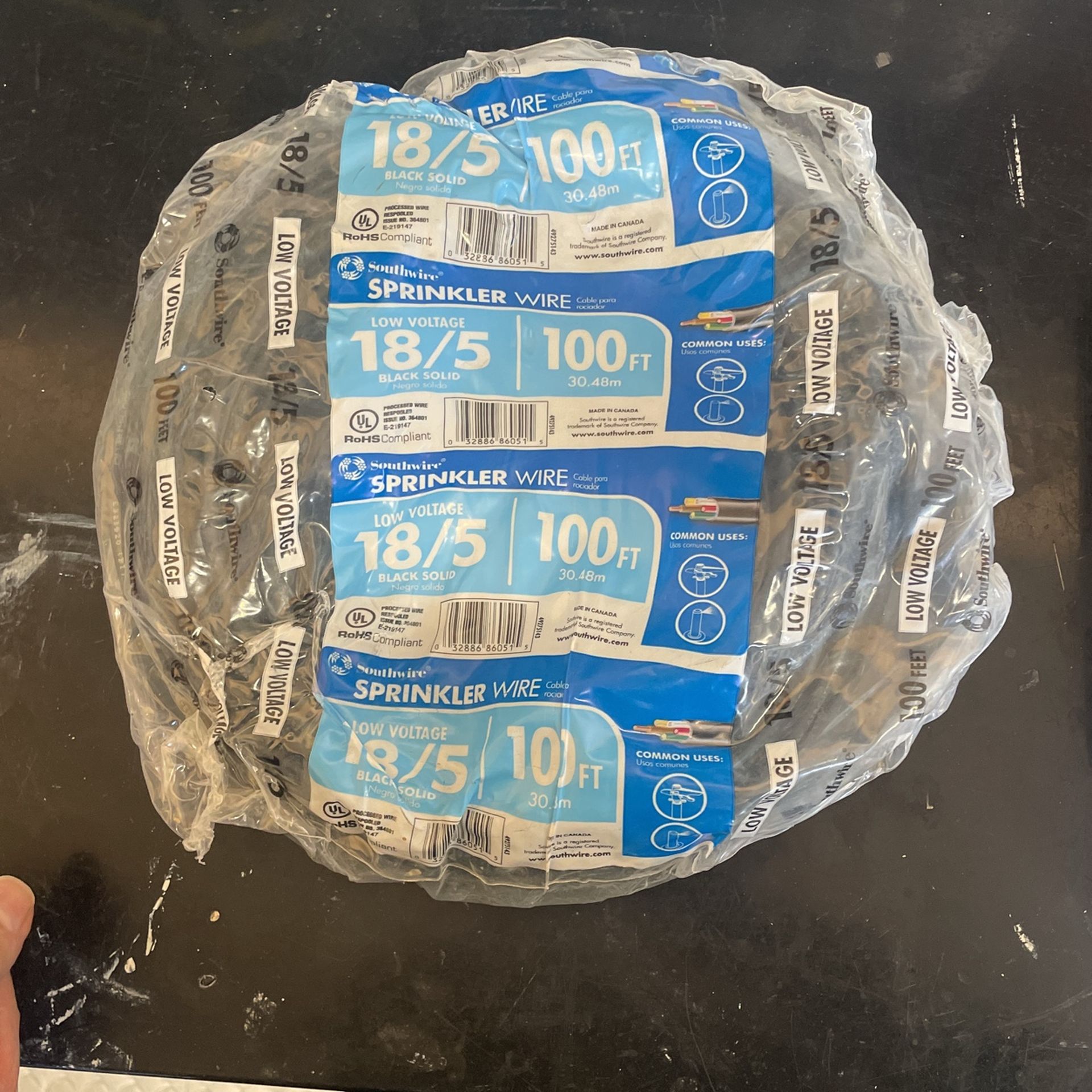 Southwire 18/5 X 100’ Solid Sprinkler Wire