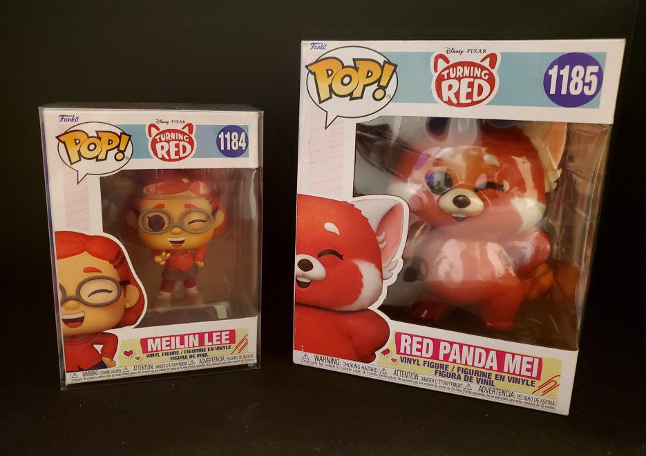 Turning Red Funko Pop Collection #1184 Meilin Lee & #1185 Red Panda Mei