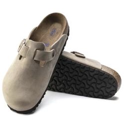 Birkenstock Boston Suede Clogs Beige Men and Women