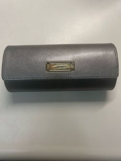 TUMI LEATHER FLAP GLASSES CASE WITH LOGO