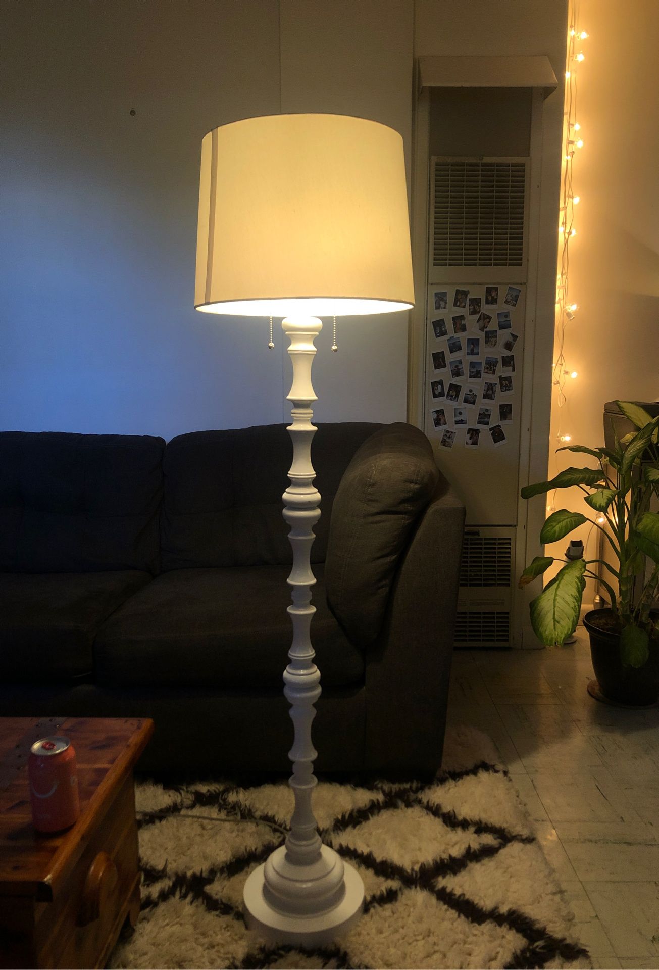 white floor lamp