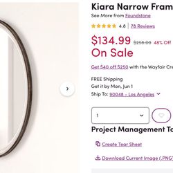 Brand new Oval Mirror - Bronze