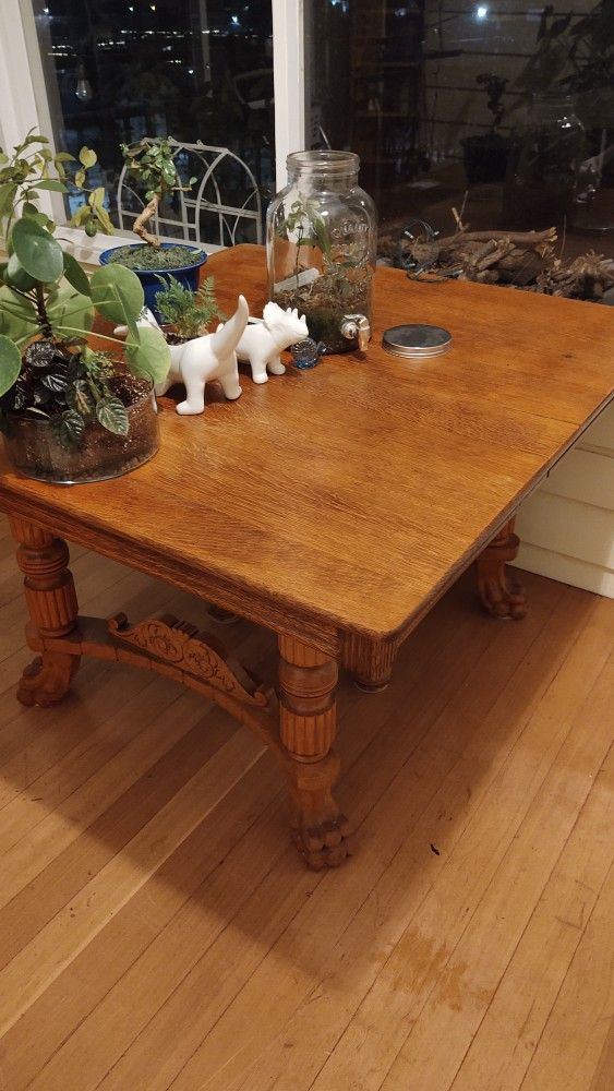 Antique Claw Foot Dining Table