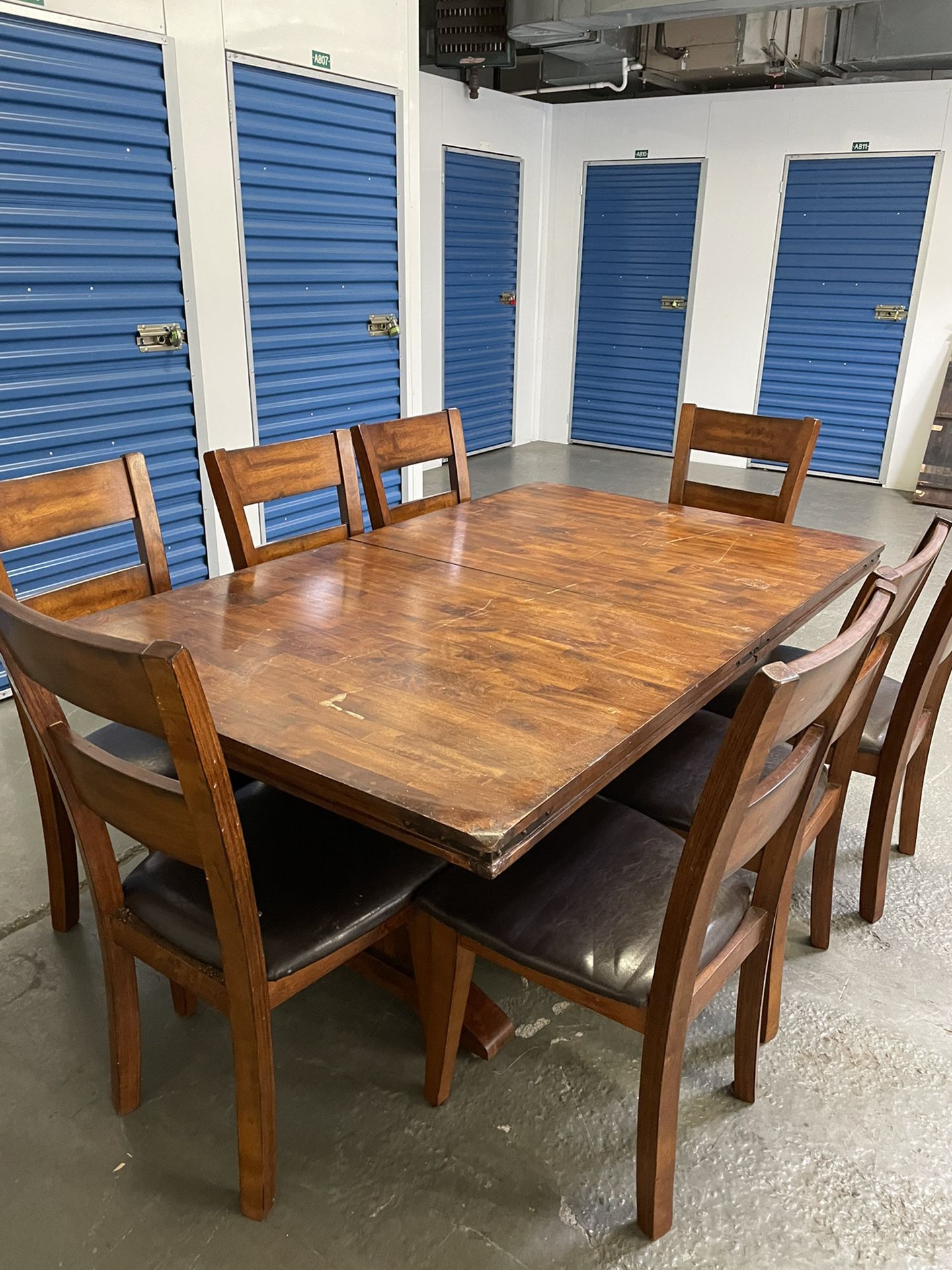 Wooden Table And 8 Chairs