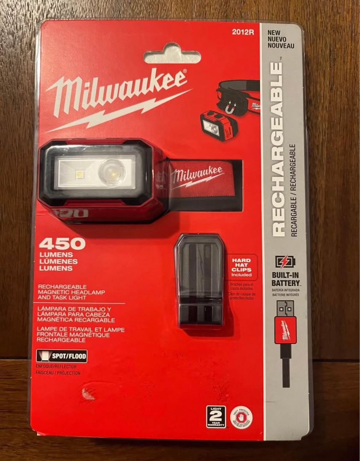 Milwaukee 2012R Rechargeable Magnetic Headlamp And Task Light NEW!!
