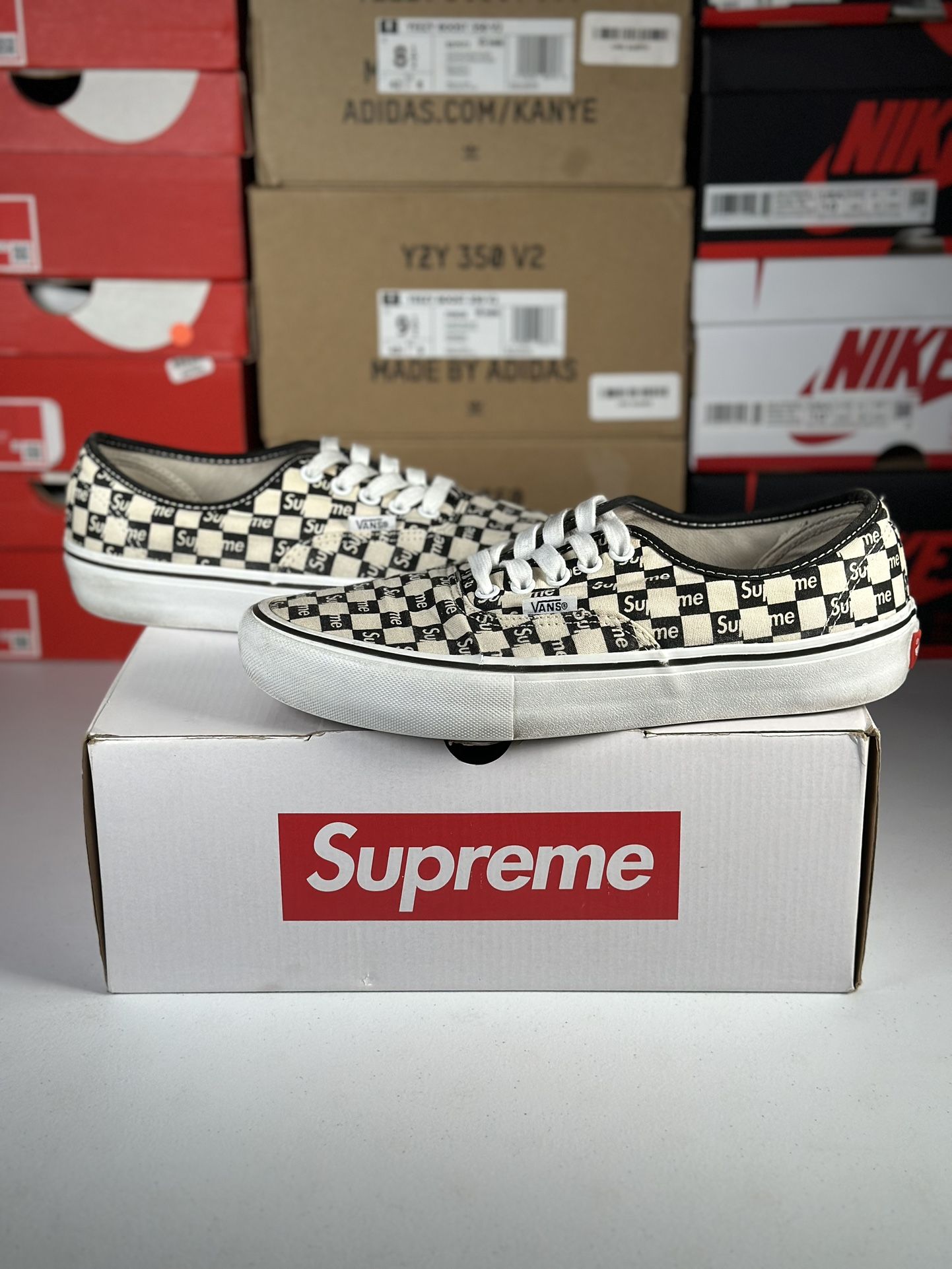 Size 8M - Supreme X Vans Authentic Pro ‘Checkered Black’