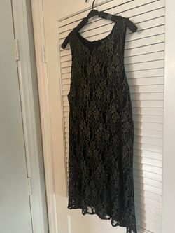 Black/Gold Lace Dress worn once Sz L/M