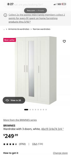 2 IKEA BRIMNES WARDROBES