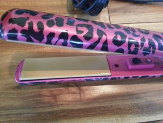 Chi pink top leopard flat iron