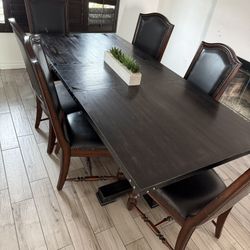 Dining Table Set – Solid Wood + 6 Chairs (Needs Minor TLC)