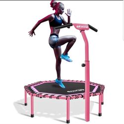 48” fitness trampoline with adjustable bungee bar, Silent trampoline