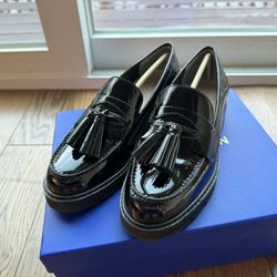 Stuart Weitzman Loafer Shoes Oxford Flats Black leather