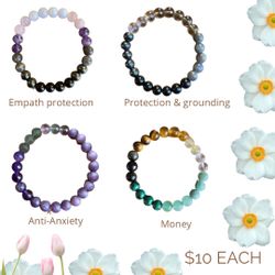 Empath Protection Bracelet - Moonstone - Black Tourmaline - Hematite - Labradorite - Amethyst - Rose Quartz - Empath Bracelet