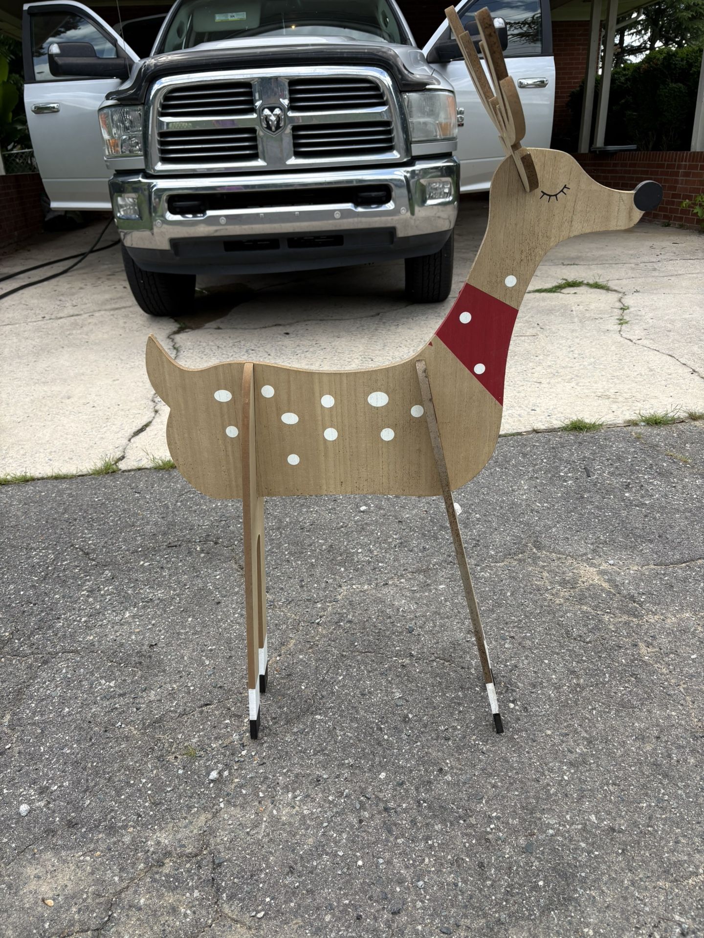 Wooden Deer Christmas Yard Ornament