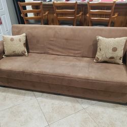 Suede Eldorado Futon with Storage