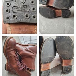 JUMP BOOTS LEATHER PARATROOP WW11 ERA 10" TALL SPIT SHINE **Make Offer **