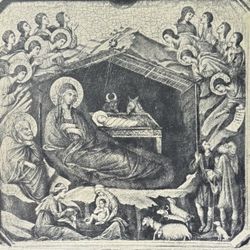 Duccio di Buoninsegna THE NATIVITY Fine Art Print 1908 Vintage Original Antique Boston, MA Printed Collectible ITALY ITALIAN PAINTER Ephemera