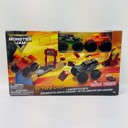 Monster Jam Launcher Trucks El Toro Loco & Grave Digger Playset Spin Master