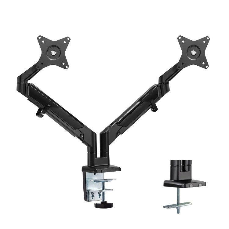 New Mount-It! Dual Monitor Arm for 2 Monitors 17" to 35" Screens, Holds 19.8lbs per Arm, Height Adjustable, Tilt/Swivel/Rotate, Gas Spring System, Max