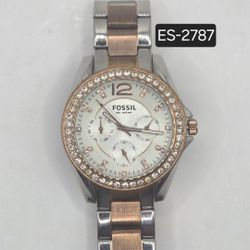 Fossil ES2787 Unisex Watch Gold and Silver Tone New Battery 🔋 😎