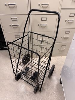 XL Folding Shopping Utility Cart with Wheels – Black