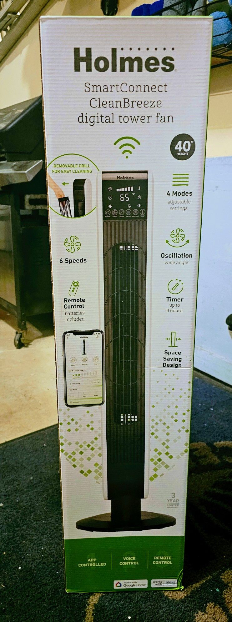 Holmes 40" Clean breeze Digital Tower Fan