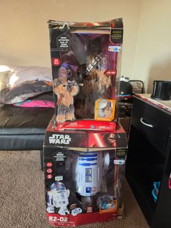 STAR WARS R2D2 CHEWBACCA ANIMATRONIC FIGURES 2PC