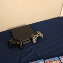 PS4 Slim With Games And Controllers