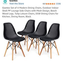 4 black chairs