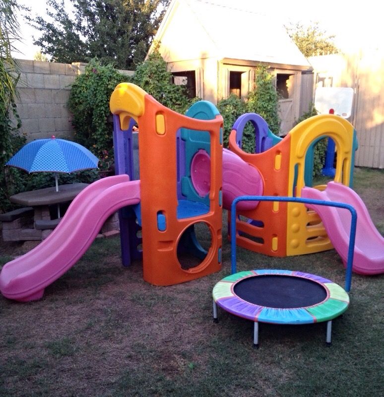Little Tikes 8-in-1 Playground with 2 Slides & Trampoline Playset
