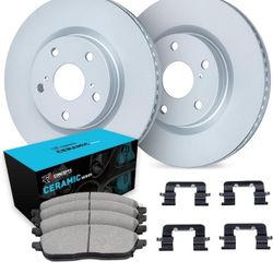 R1 Concepts Front Brakes and Rotors Kit |Front Brake Pads| Brake Rotors and Pads| Ceramic Brake Pads and Rotors |Hardware Kit|fits 2006-2018 Chrysler 