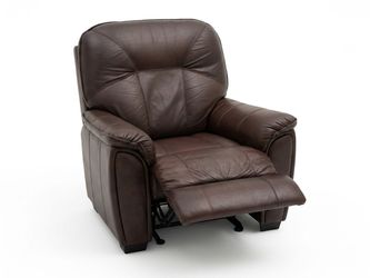 Plush Brown Faux Leather / Bonded Leather Recliner Armchair