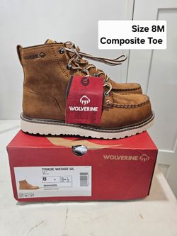 Wolverine Composite Toe Work Boots Size 8