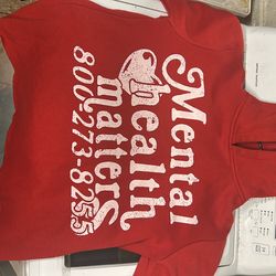 Mental Health Matters Hoodie Red Size S