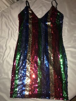 Sequins color dress !